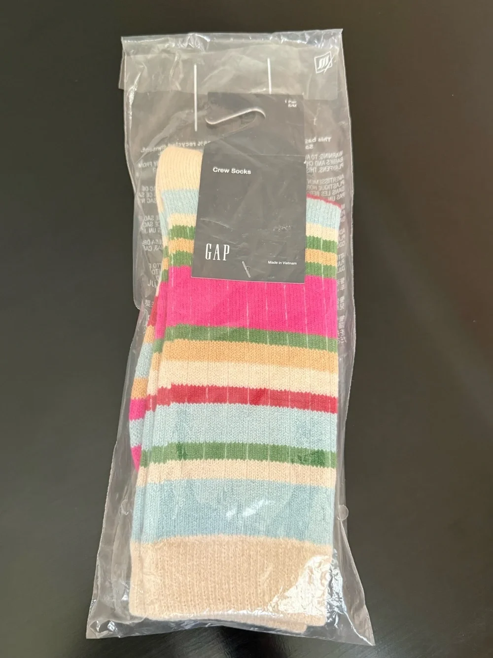 Gap Multi-Stripe Crew Socks CashSoft
